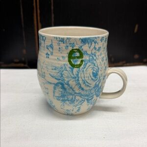 Anthropologie Mug with Green Initial “e”
